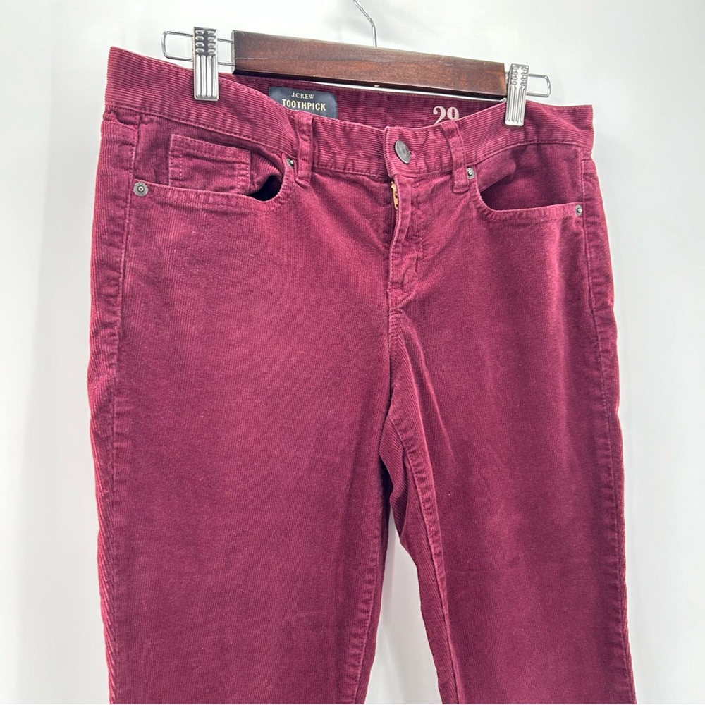 J. Crew Toothpick Cords, size 29 Ankle, Burgundy
